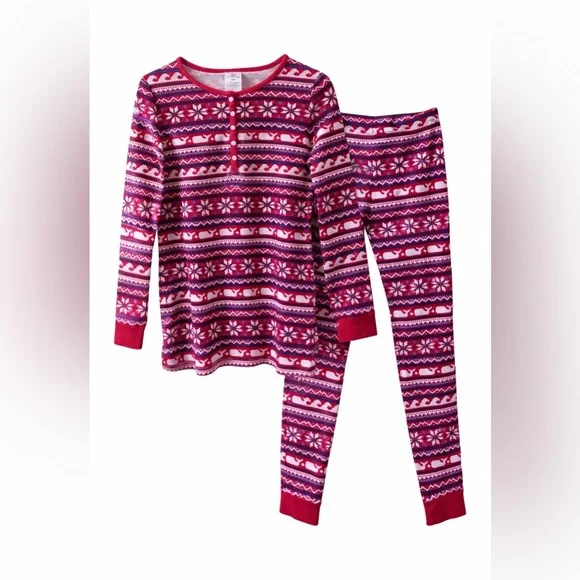 Vineyard Vines Women’s Fair Isle Whale Pajama Set Holiday S - Picture 1 of 5
